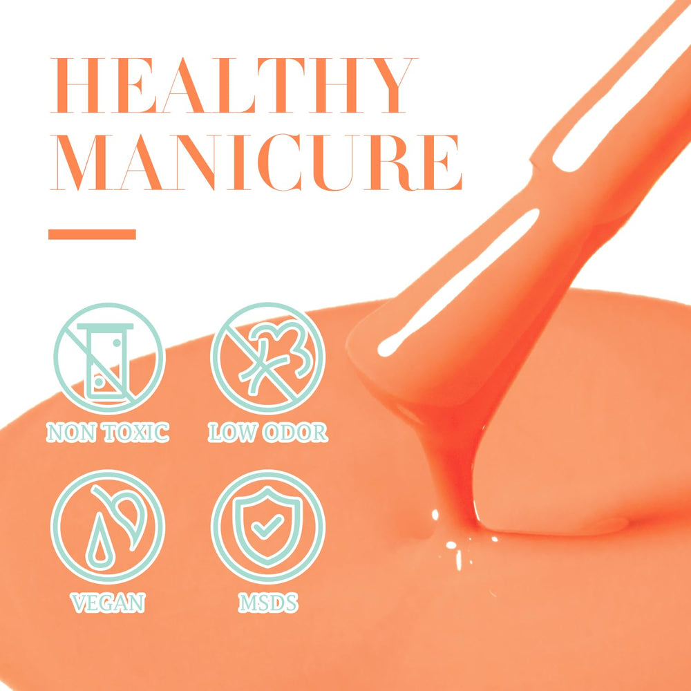Double Rhythm milky orange on French tips showing manicure versatility