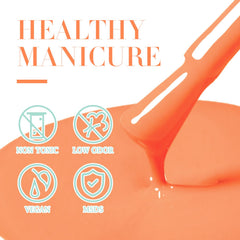 Double Rhythm milky orange on French tips showing manicure versatility