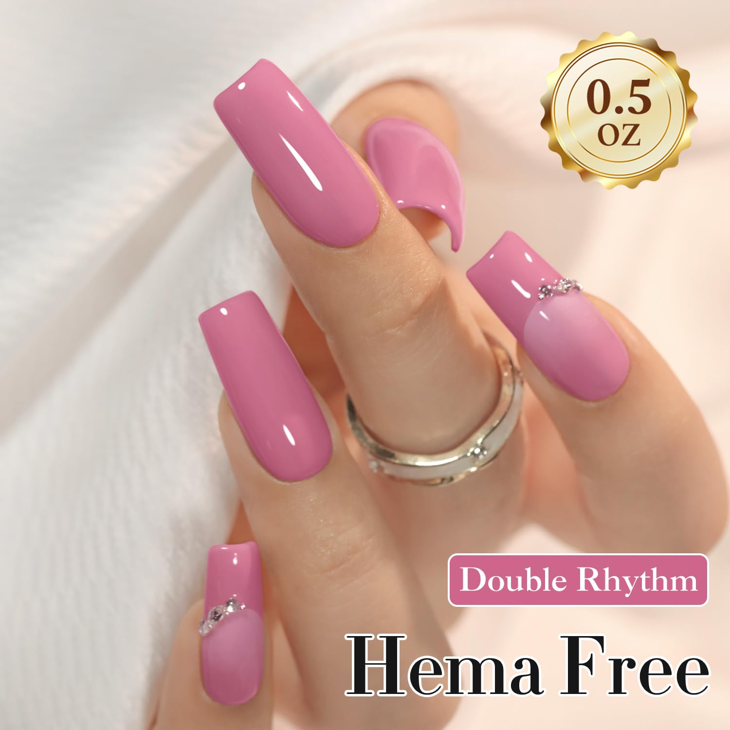 Double Rhythm gold cap close-up highlighting ergonomic handle and precise brush control