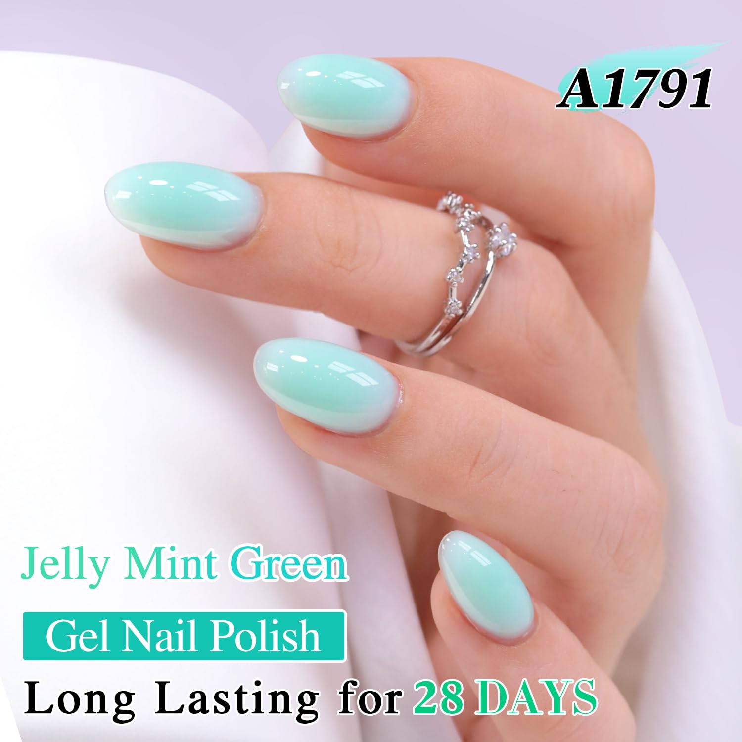 Double Rhythm brush stroke of jelly gel demonstrating smooth application and buildable sheen