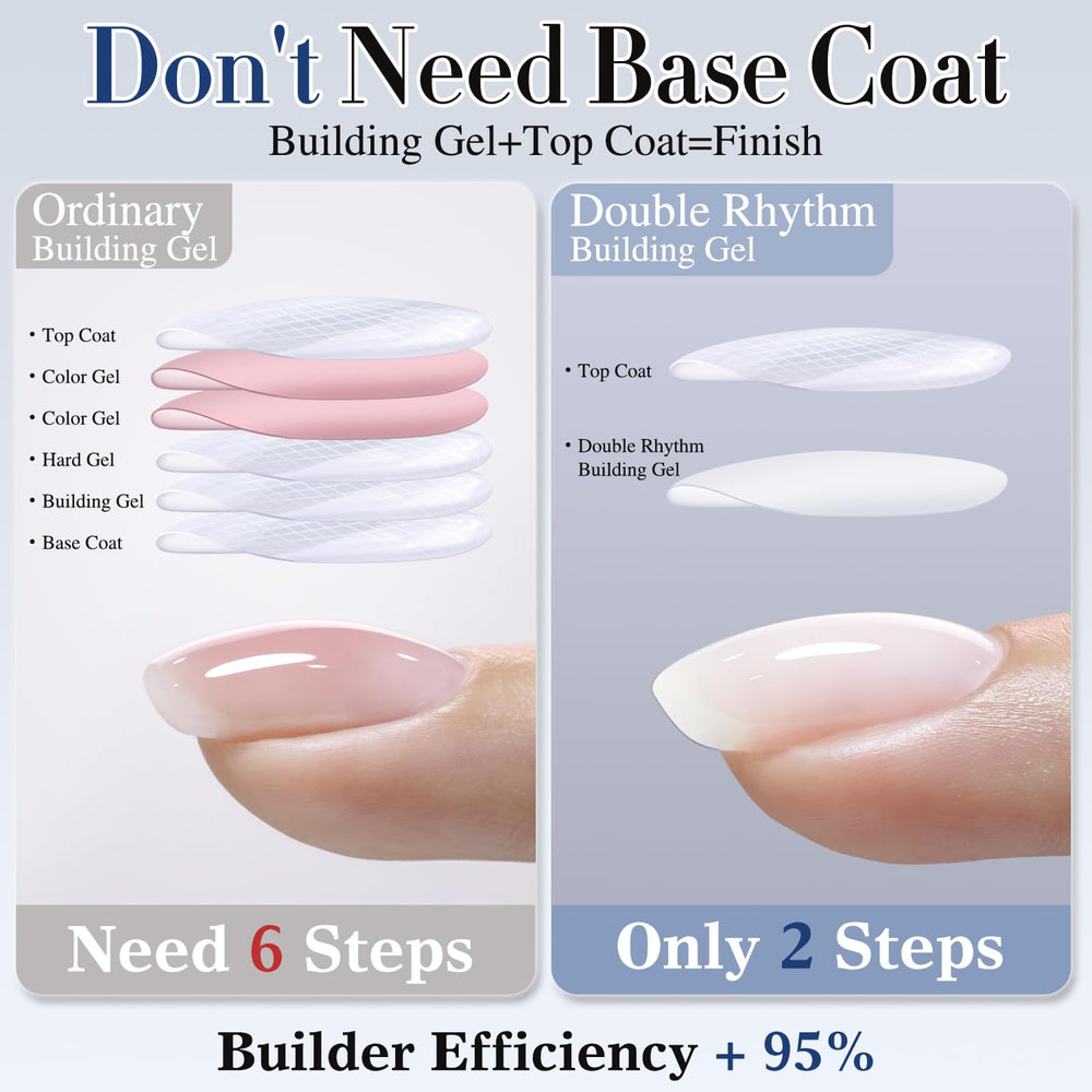 Double Rhythm brush stroke of gel on palette showing even application benefit