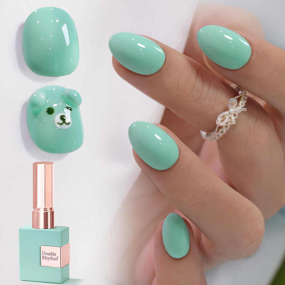 Double Rhythm front bottle showing mint-green glow and clear shade