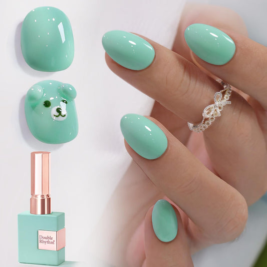 Double Rhythm front bottle showing mint-green glow and clear shade