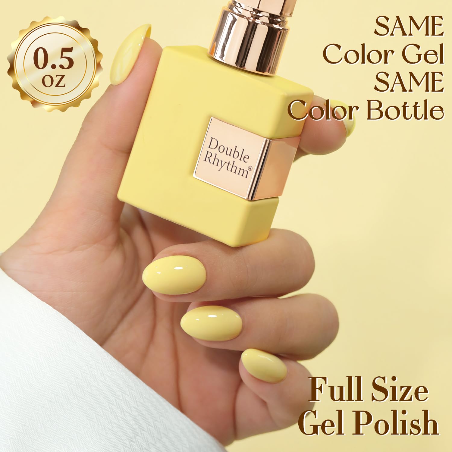 Double Rhythm being applied to fingernails showing even spread and manicure result benefit