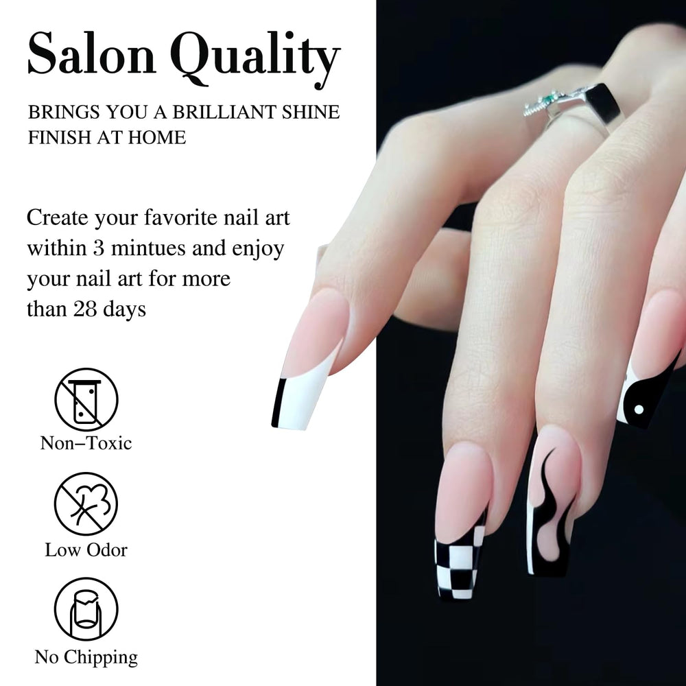 Double Rhythm polish applied on nails in a salon, demonstrates lasting wear benefit