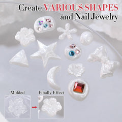 Double Rhythm built nail extension in Silver-Silk 01, displays sturdy structure