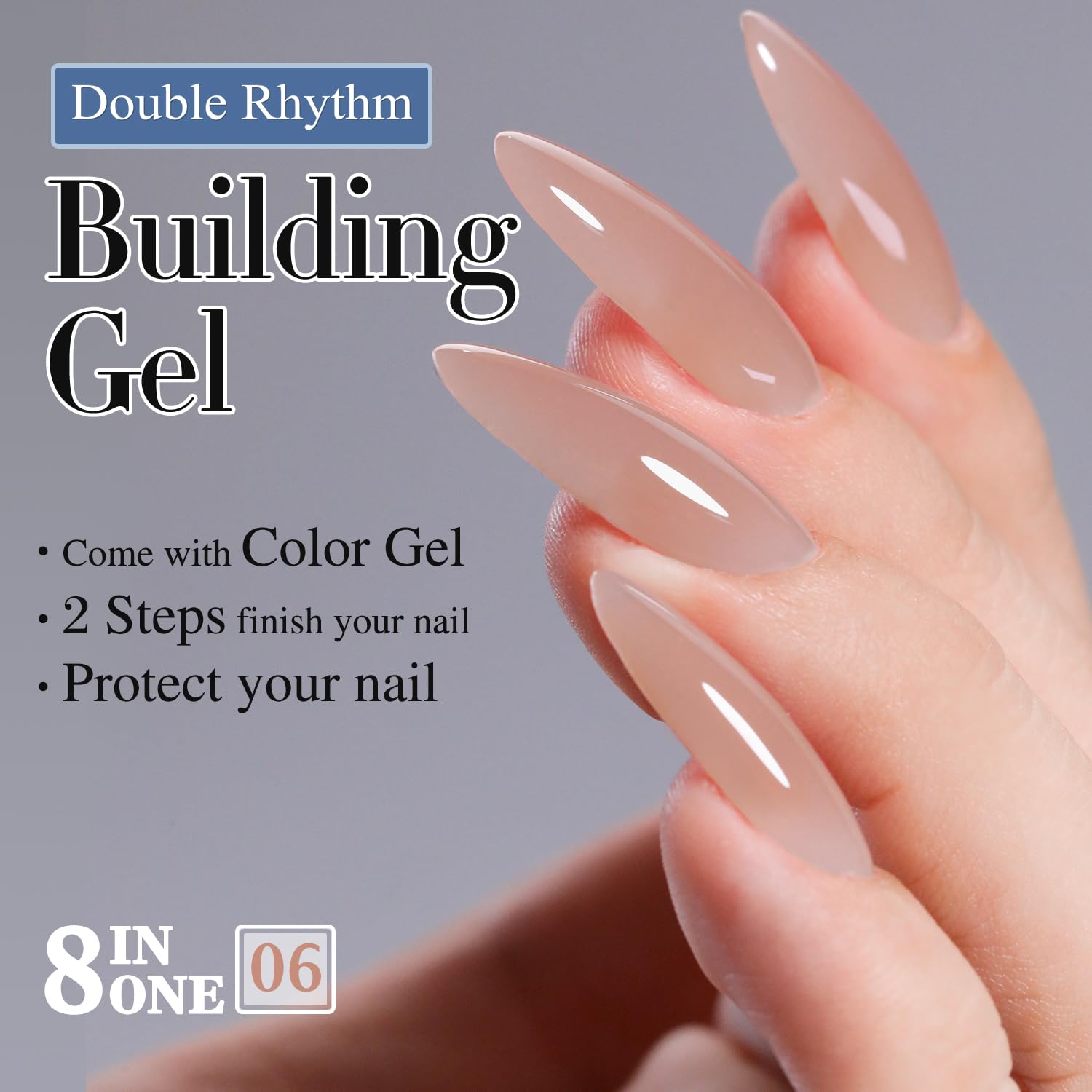 Double Rhythm nail extension demo showing length building and strong apex