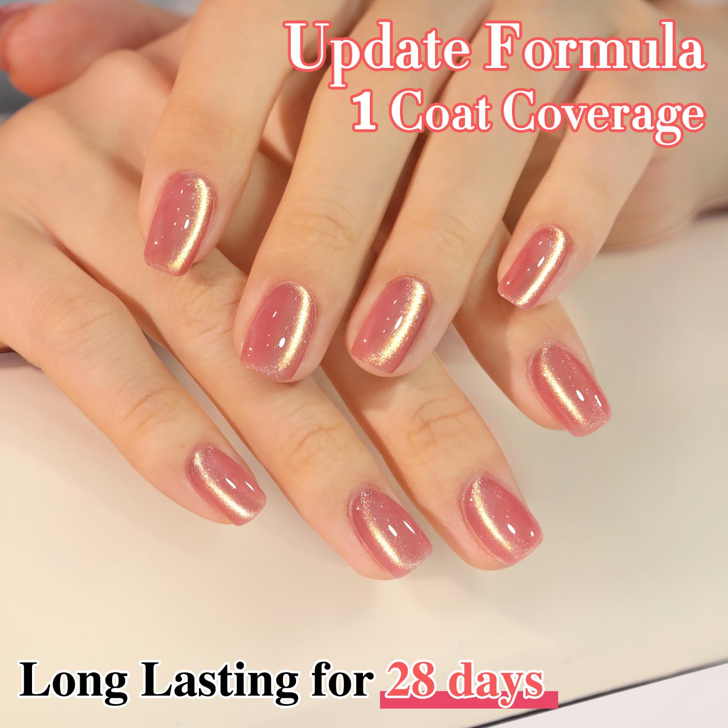Double Rhythm finished nails in salon style showing holographic shine and long-wear benefit