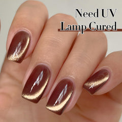 Double Rhythm nail on finger displaying cat-eye effect and salon-quality finish