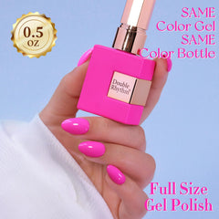 Double Rhythm nail on hand closeup demonstrating milky pink wearable look