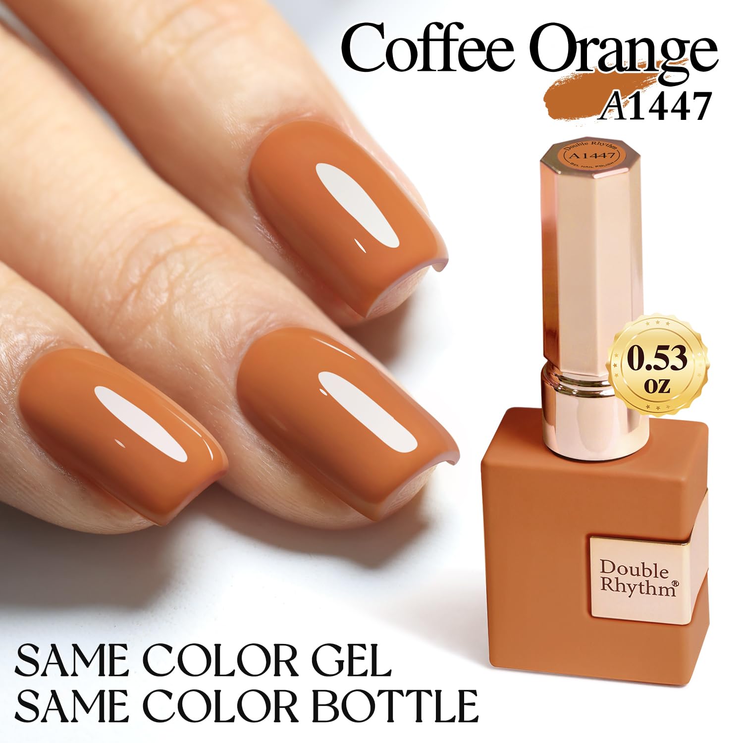 Double Rhythm applied on hand lifestyle view showing natural glossy result benefit