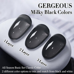 Double Rhythm nail swatches displaying milky gradient finish and layering benefit