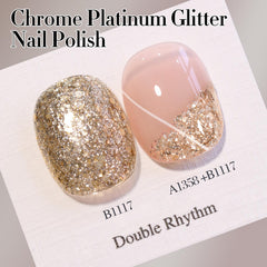 Double Rhythm nail swatch set demonstrating color range and salon-quality finish