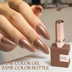 Double Rhythm swatches on nail tips showing varying opacity for color planning benefit