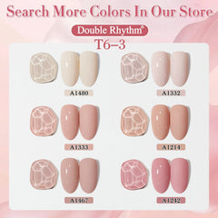 Double Rhythm nail tip swatch set showing layering and French design options