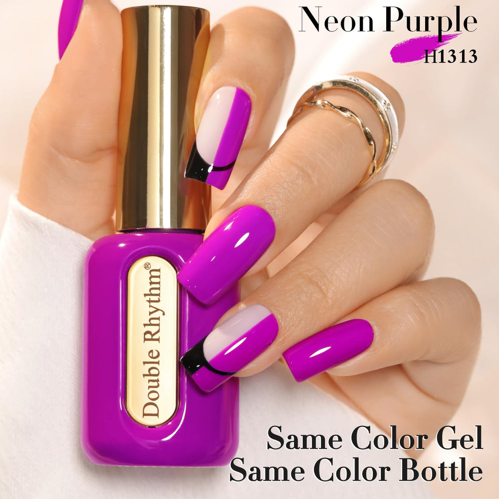 Double Rhythm nail tip swatches displaying opacity levels and layering options