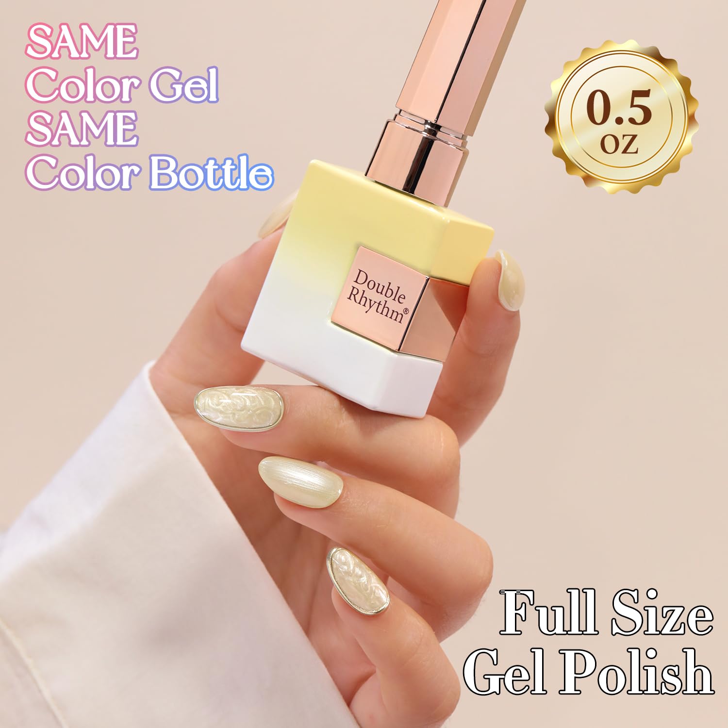 Manicure in use curing under LED lamp with Double Rhythm polish for durable shine