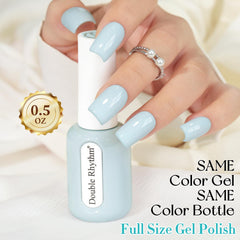 Double Rhythm nails in use manicure shot showing wearable glossy neutral benefit
