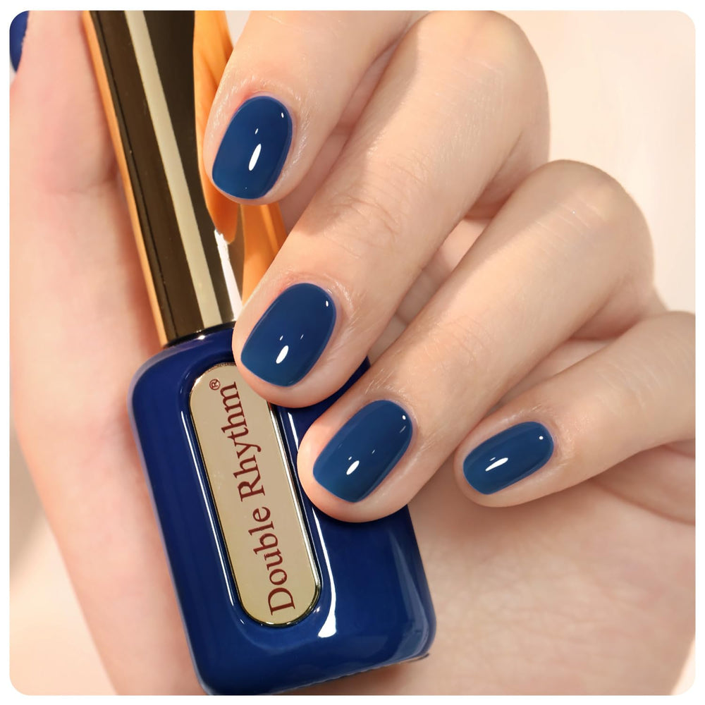 Double Rhythm navy blue front bottle showing jelly color and easy identification benefit