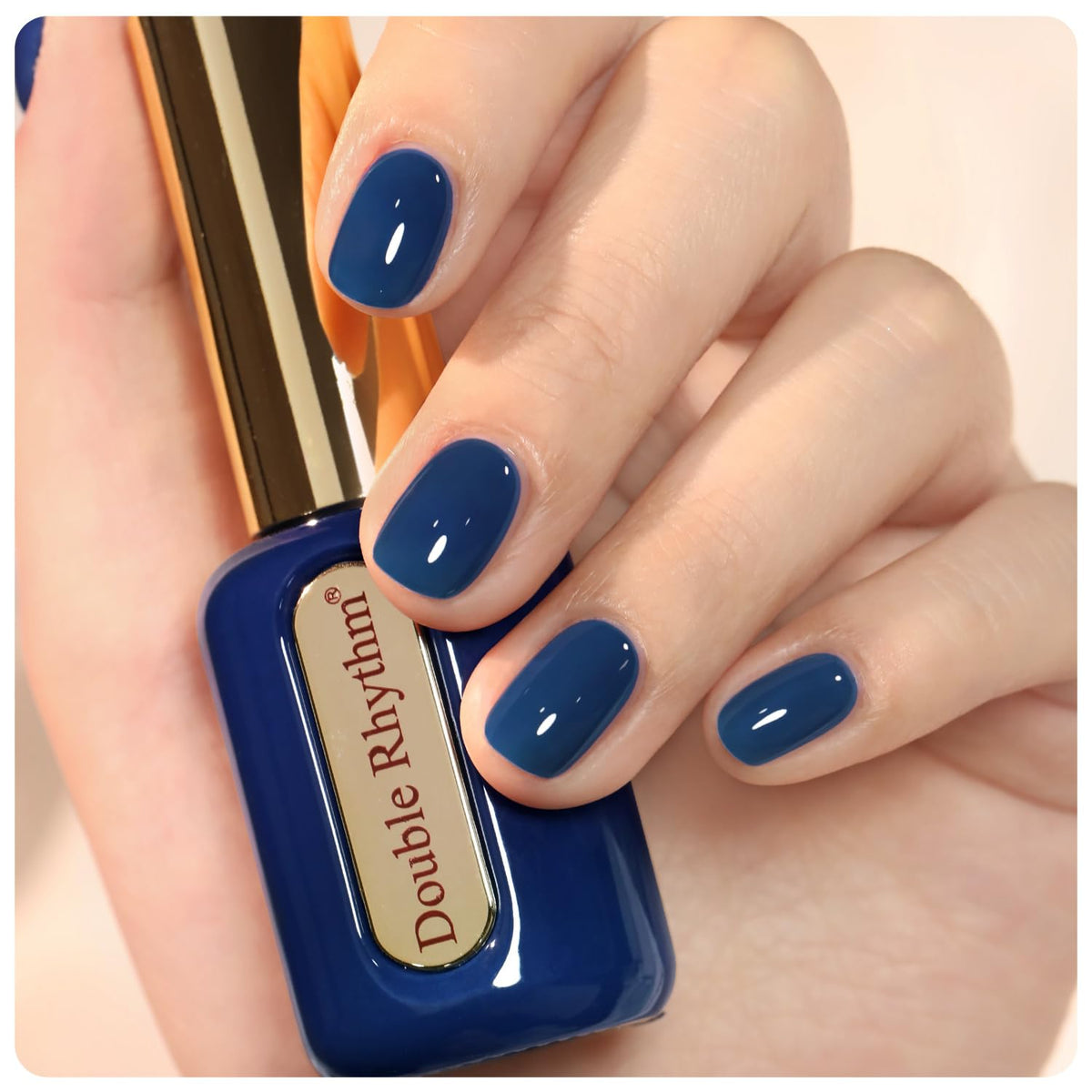 Double Rhythm navy blue front bottle showing jelly color and easy identification benefit
