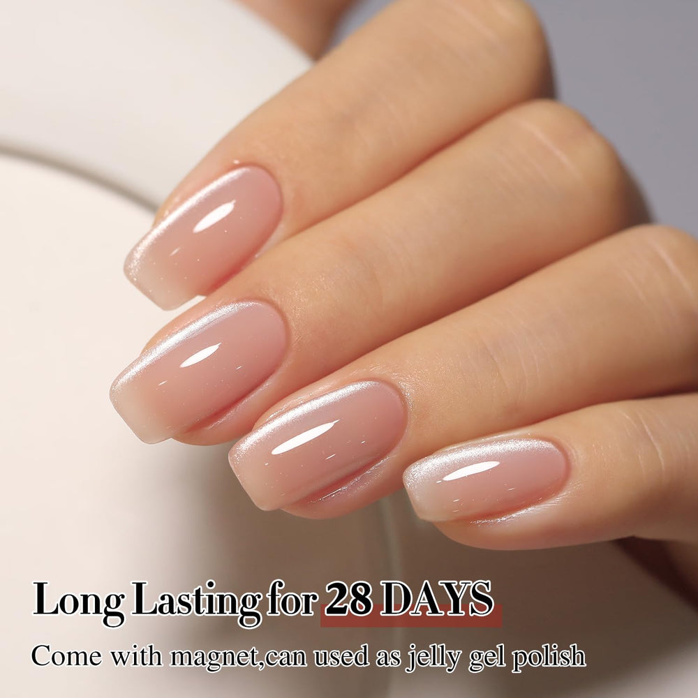Double Rhythm nude MC1057 shown over different base colors to illustrate versatile finishes benefit