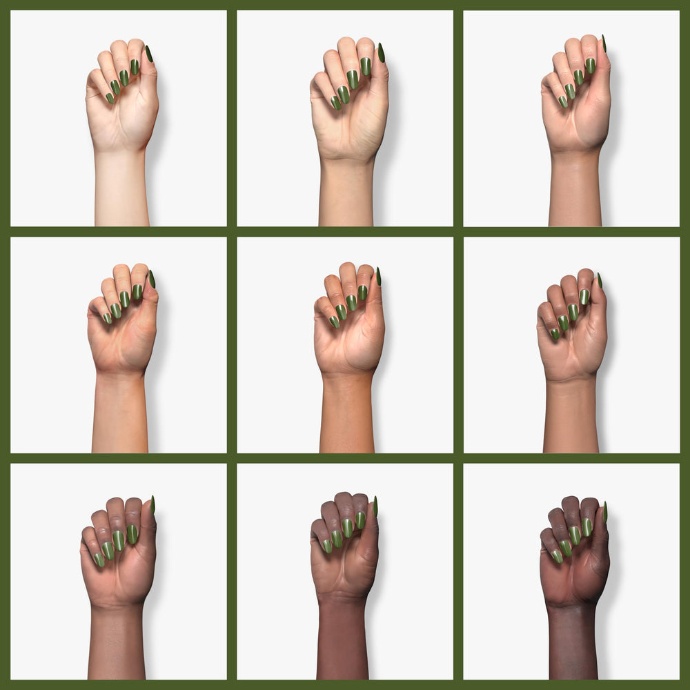 Double Rhythm on model fingers showing salon-quality glossy wear