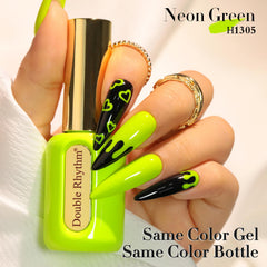 Double Rhythm on-nails demo hands illustrating wearable neon effect