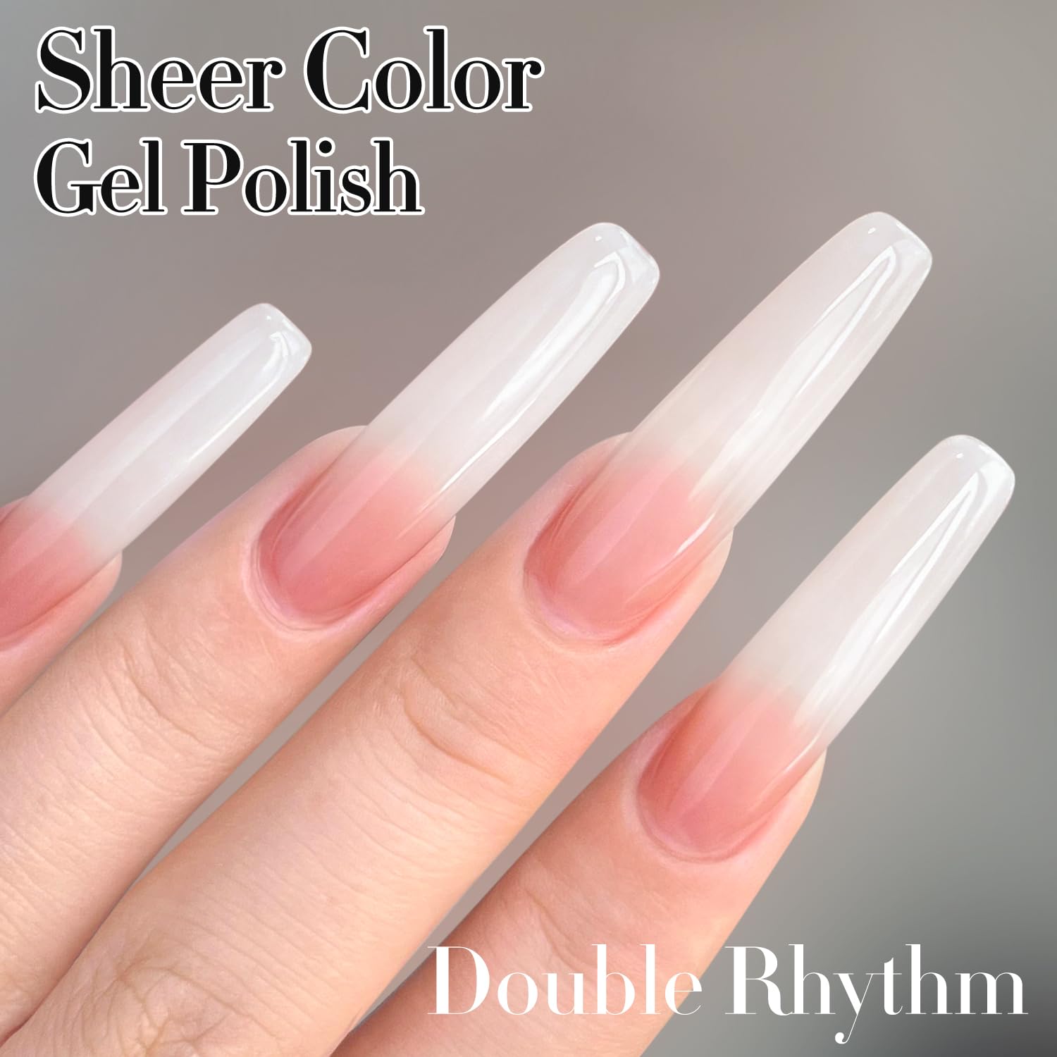 Double Rhythm single coat on nail tip demonstrating translucent natural finish