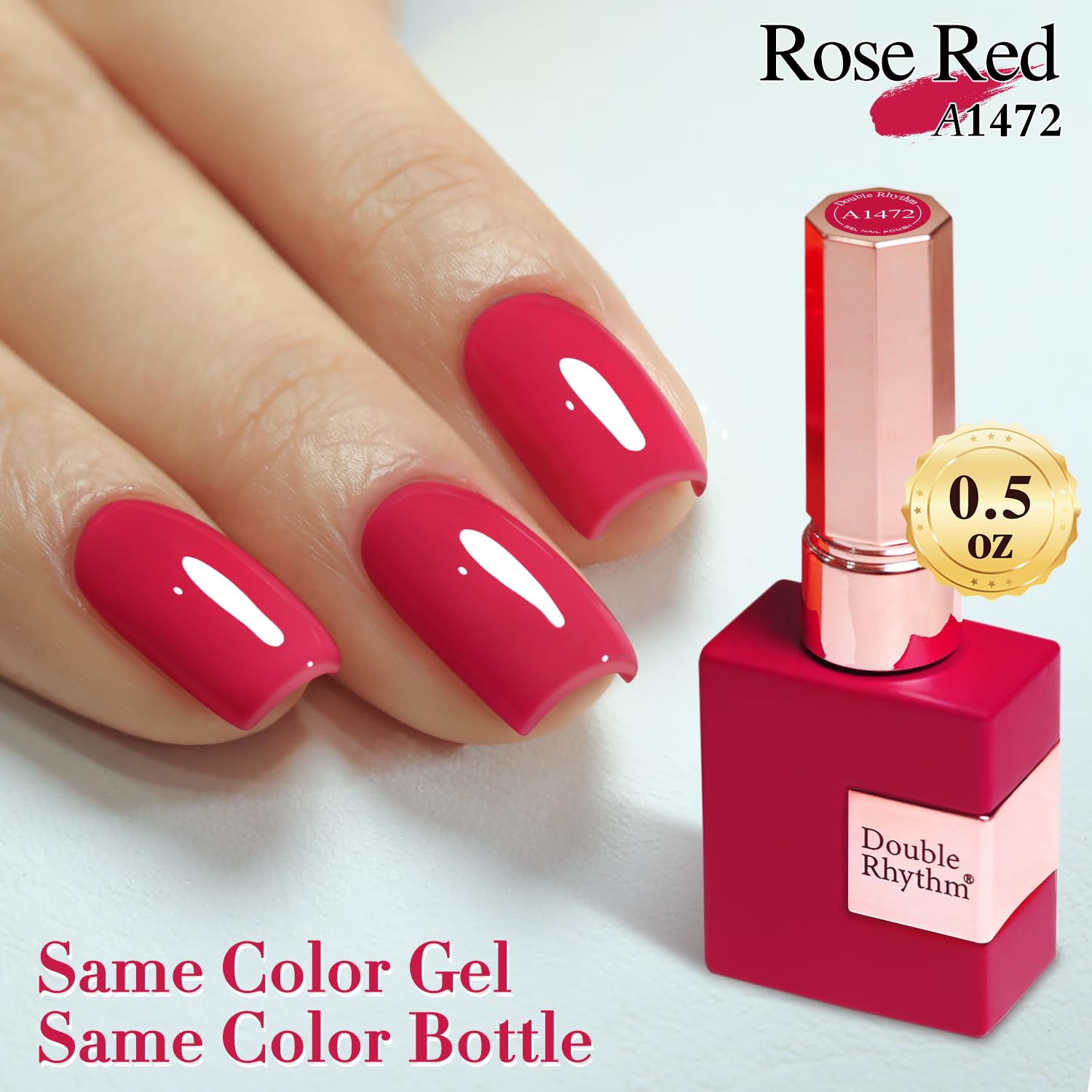 Double Rhythm open bottle with brush displaying easy application and control