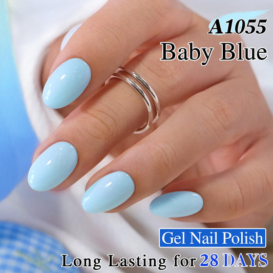 Double Rhythm brush stroke of pale blue showing smooth application and streak-free coverage