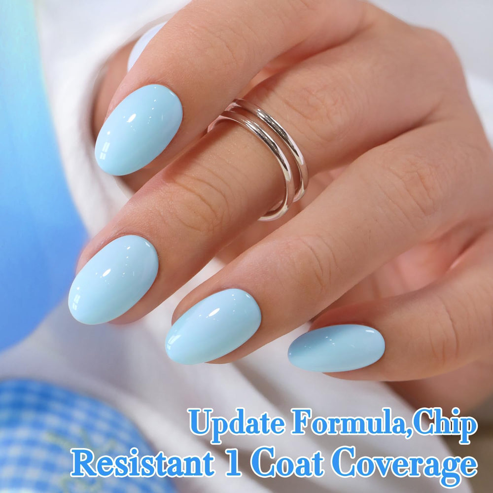 Double Rhythm hands with finished manicure in a lifestyle setting showcasing durable glossy results