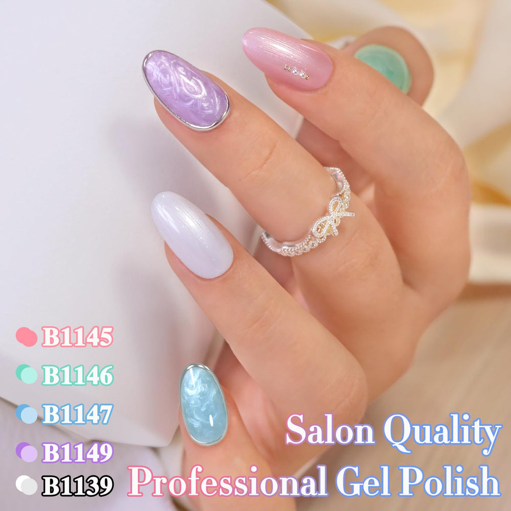 Double Rhythm painted nails in use showing salon-quality shine benefit