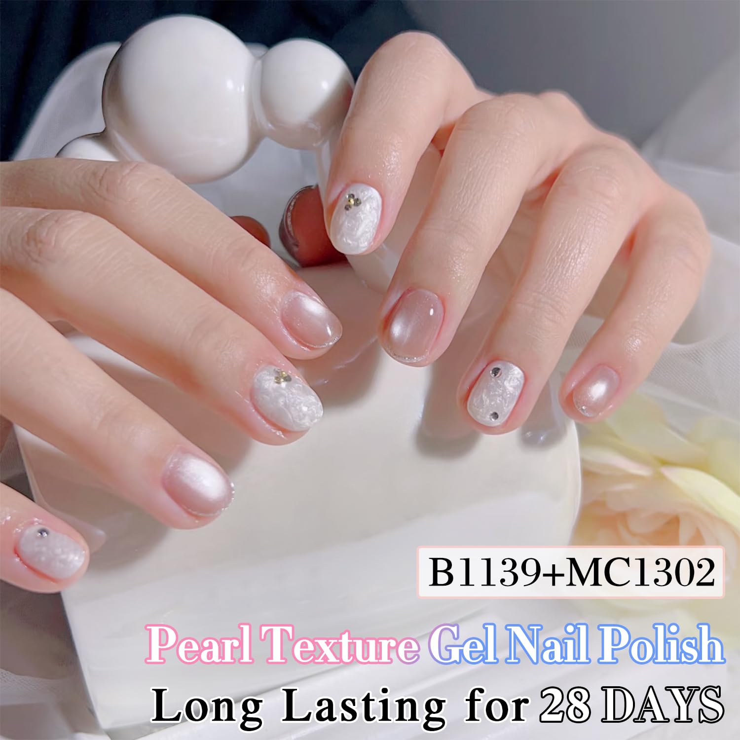 Double Rhythm applied on fingernails showing glossy salon-quality benefit