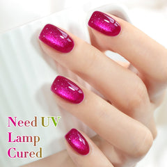 Double Rhythm manicured hands wearing Pitaya Purple showing stunning wearable look