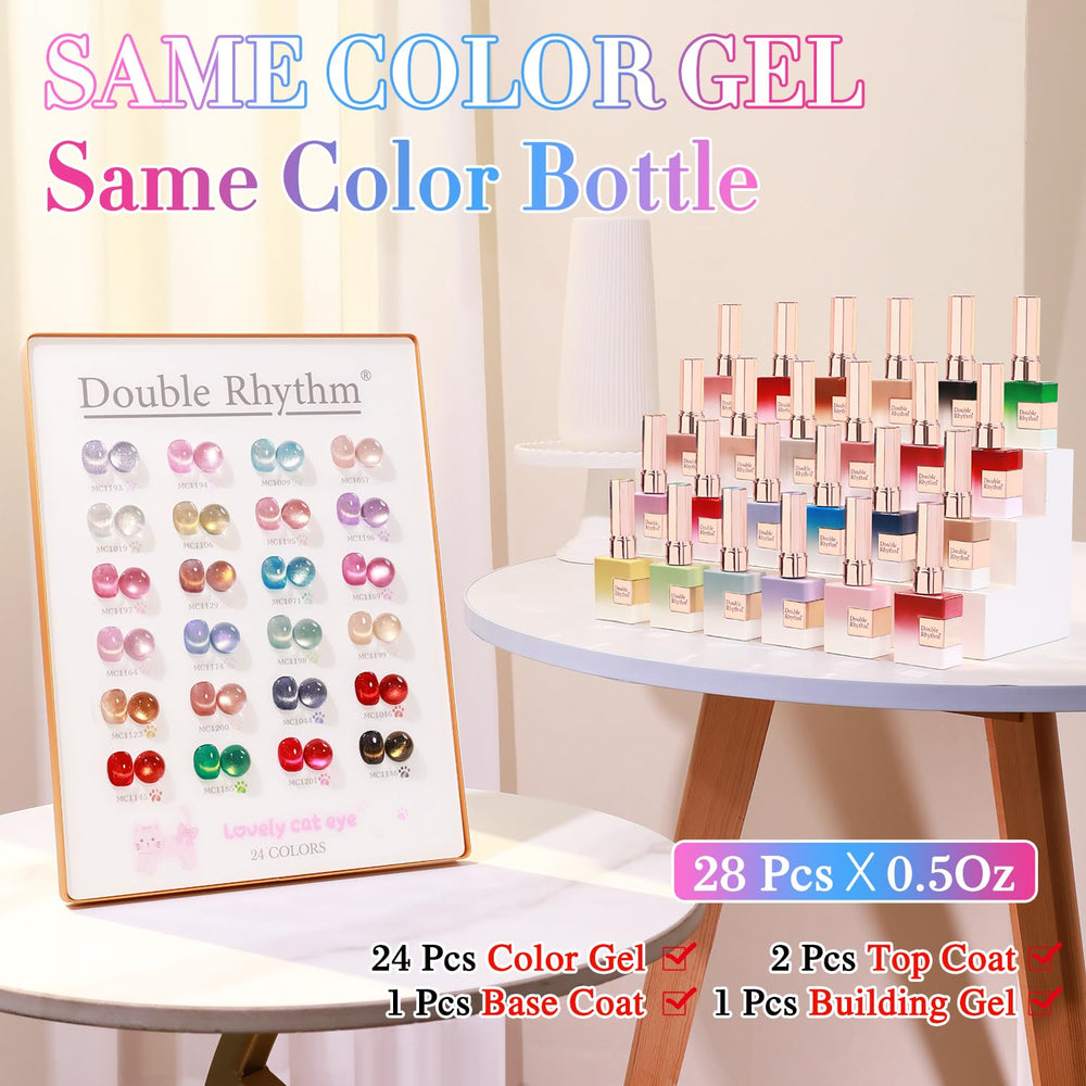Double Rhythm bottle close-up label highlighting rich pigment and clarity