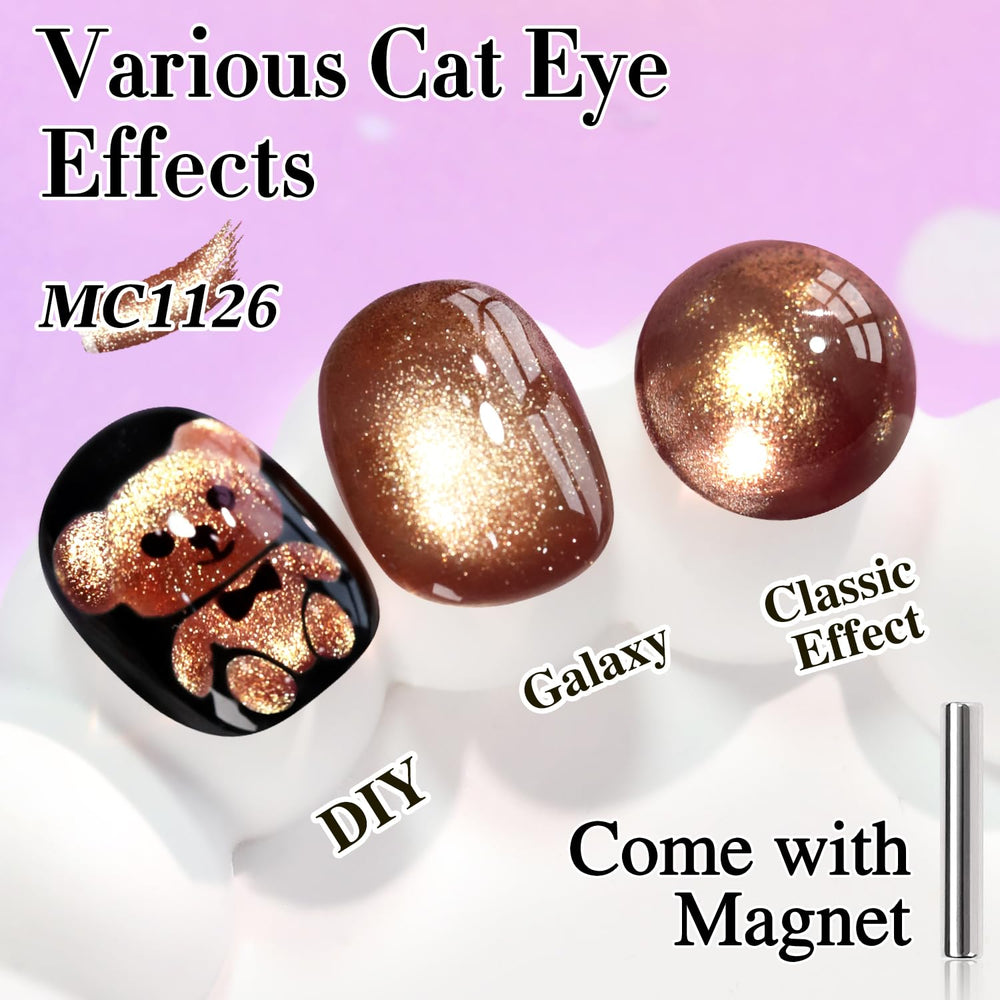 Double Rhythm polish on nude base after magnet creating subtle warm shimmer