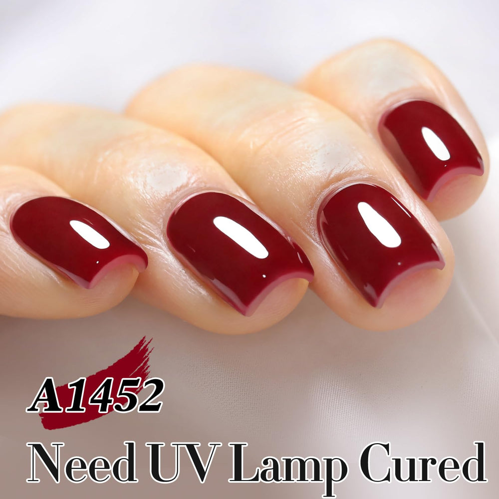 Double Rhythm polish swatches wheel showing burgundy A1452 shade options for color selection
