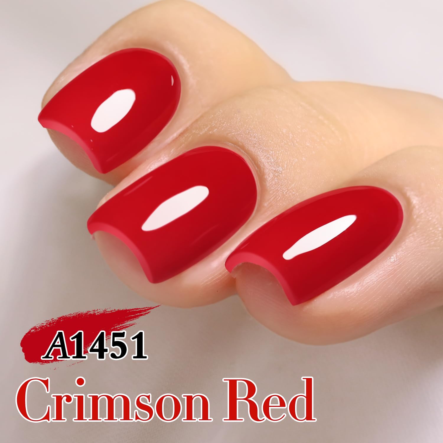 Double Rhythm brush stroke of red coral polish demonstrating smooth application benefit