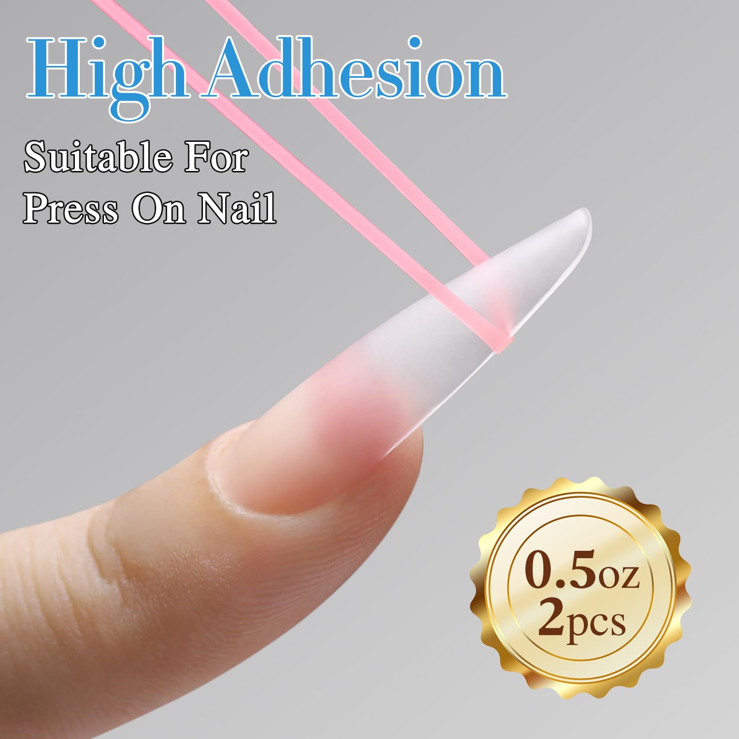 Double Rhythm rhinestone adhesion demo showing firm hold for nail decorations