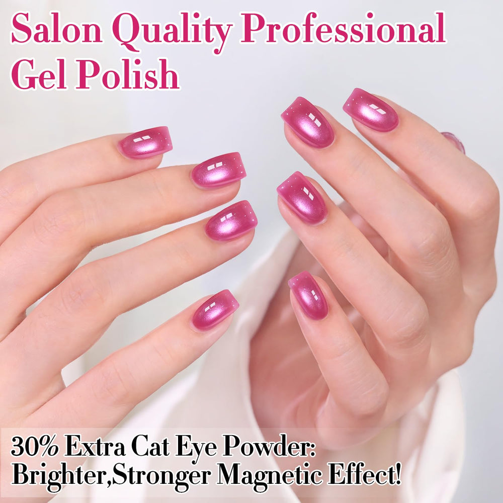 Double Rhythm magnet effect being applied to create cat-eye shimmer and stripe
