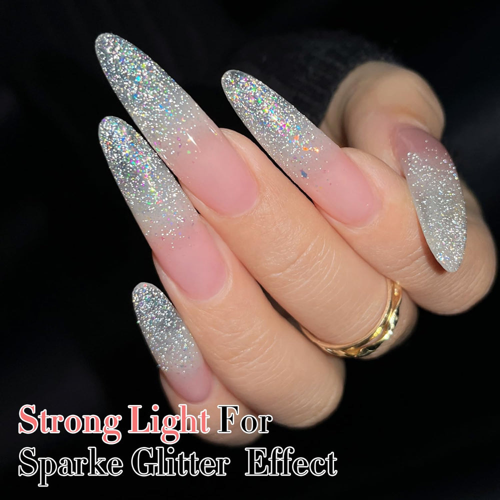 Double Rhythm salon setup with LED lamp demonstrating professional curing and glossy result