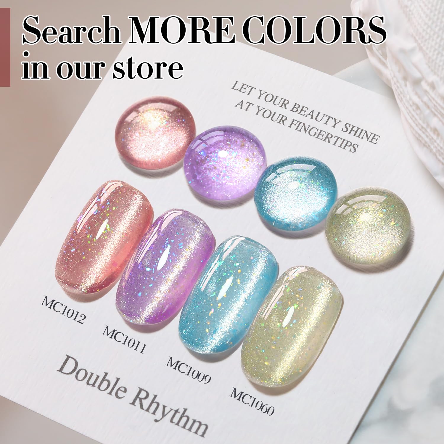 Double Rhythm 15ml bottle next to coin showing compact salon-friendly size