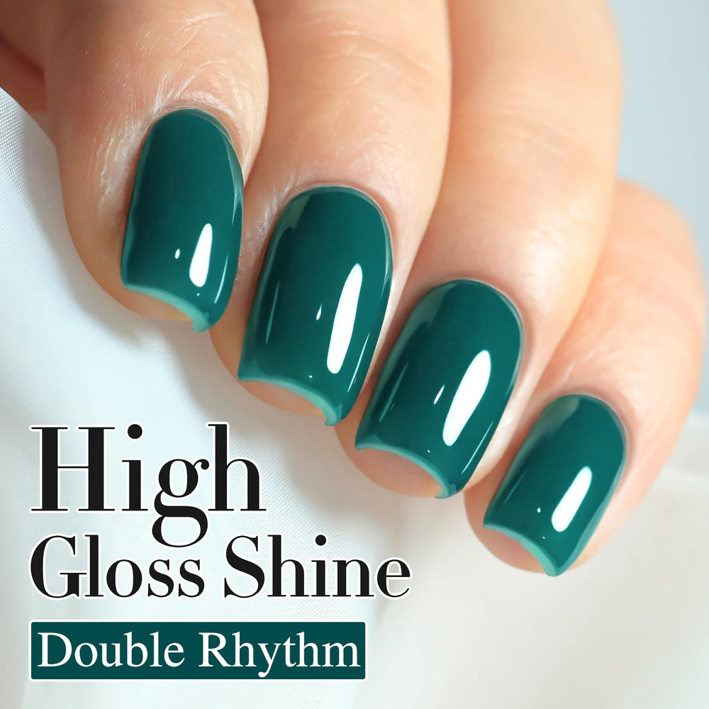 Double Rhythm bottle beside a hand to show product size and scale