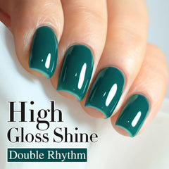 Double Rhythm bottle beside a hand to show product size and scale