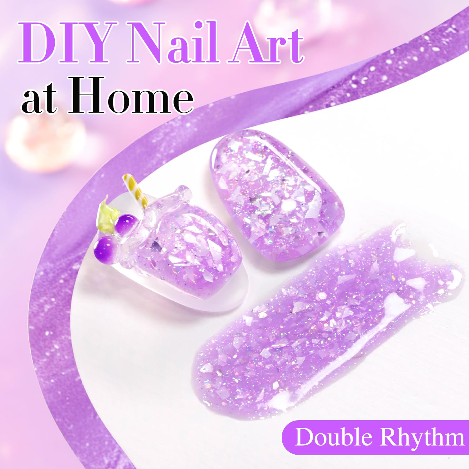 Double Rhythm brush with polish on bristles for smooth, even application