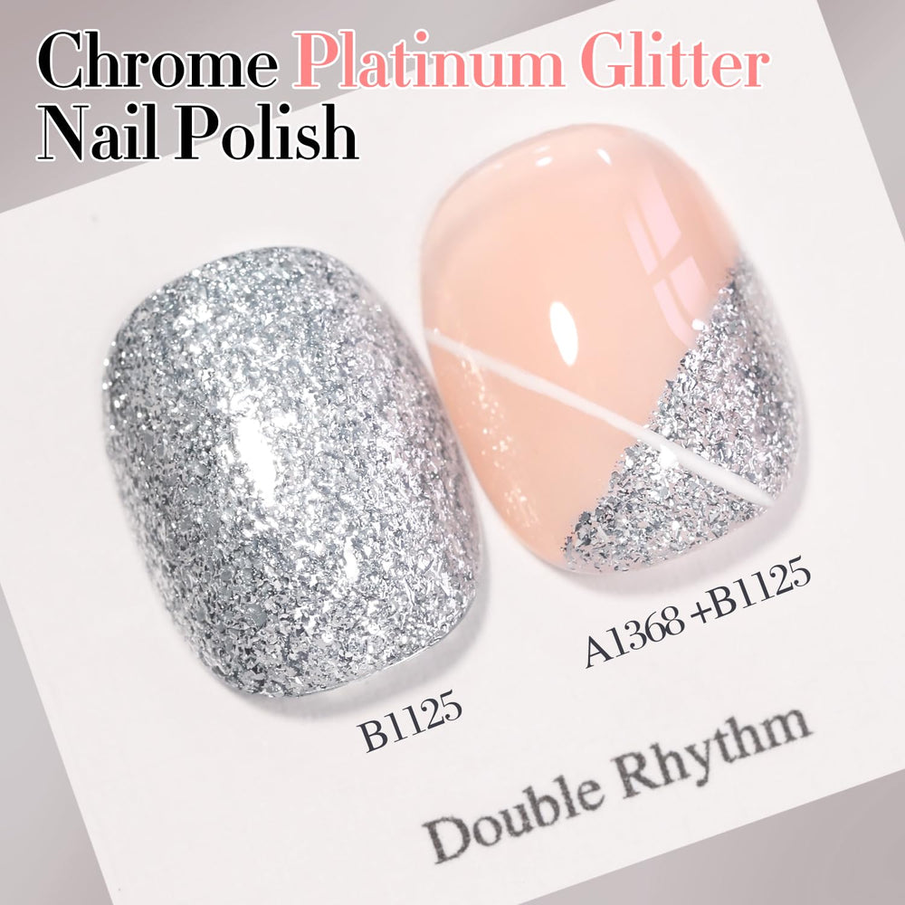 Double Rhythm brush close-up demonstrating smooth glitter application benefit