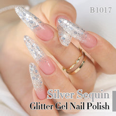 Double Rhythm polish texture swirl showing micro-glitter for smooth reflective finish