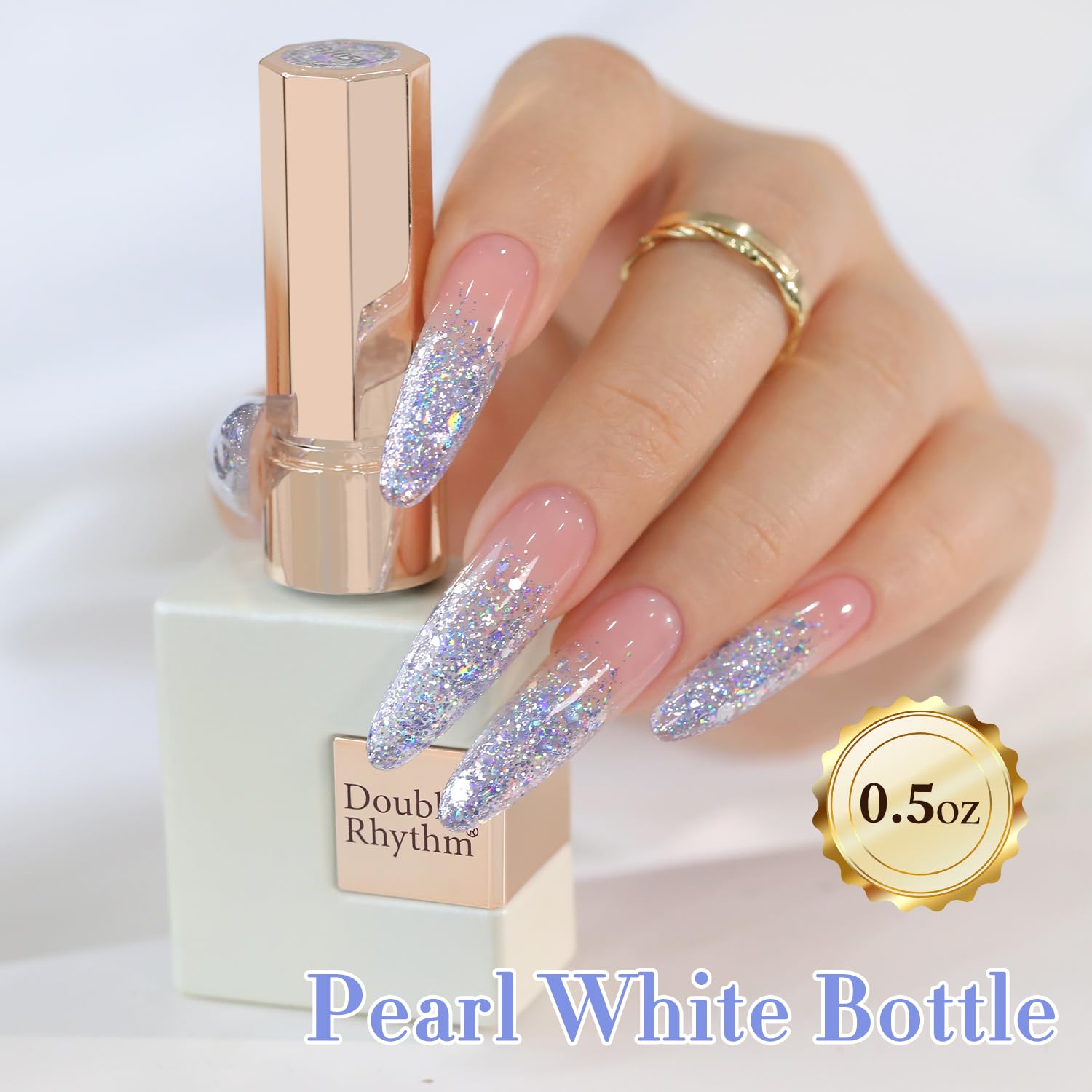 Double Rhythm bottle next to a coin showing 15ml scale for accurate sizing