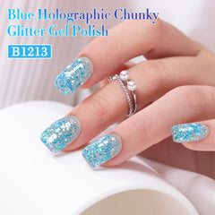 Double Rhythm brush stroke of Sparkle Blue showing smooth application and even coverage