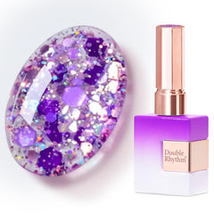 Double Rhythm bottle front view showing color and benefit vivid polish